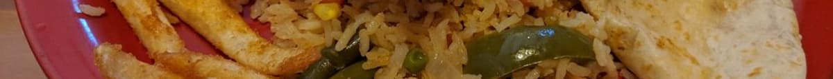 Niño E. Quesadilla, Rice and Fries