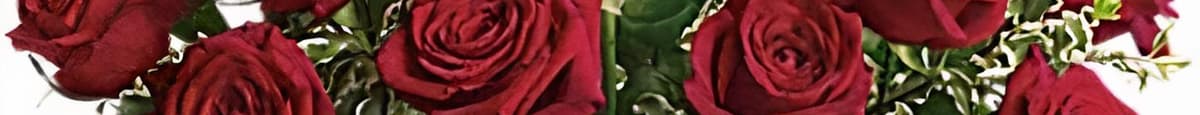 Dozen Red Roses in a Glass Vase