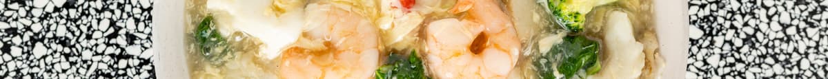 Seafood & Rice Noodles in Egg Sauce