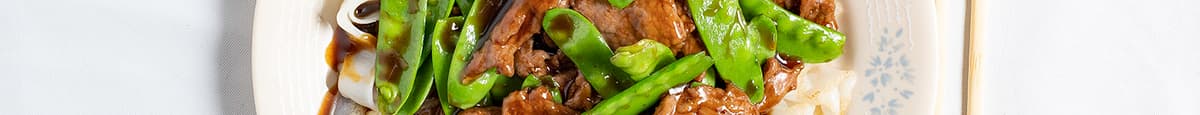 Beef & Snow Peas with Pan Fried Flat Rice Noodle