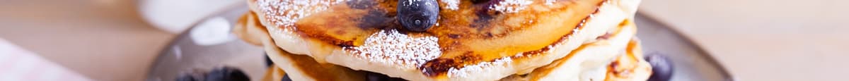 Golden Pancakes With Fresh Blueberries