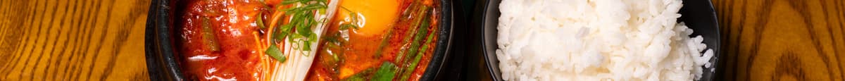 Spicy Tofu Soup with Kimchi & Pork