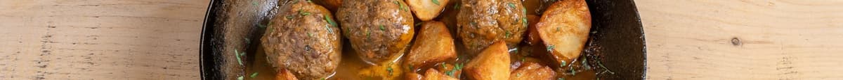 Boulettes de viande avec champignons et patates / Meatballs with Mushrooms & Potatoes