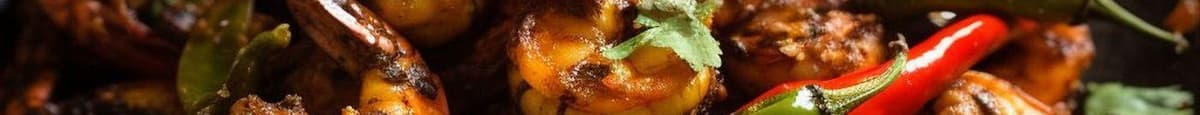 Karivepaku Shrimp / Curry Leaf Shrimp  /  Crevettes Feuilles De Curry  🌶️🌶️🌶️