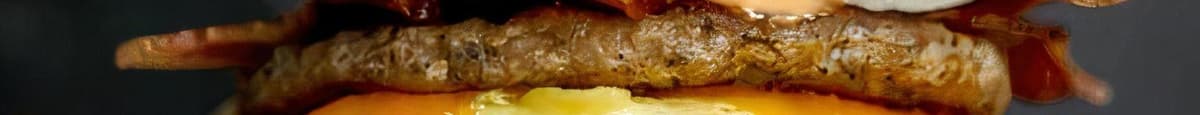 Brioche, Bacon, Sausage, Egg, and Cheddar