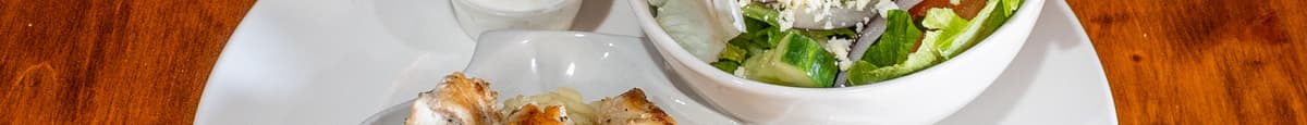 Chicken Souvlaki with Rice & Greek Salad