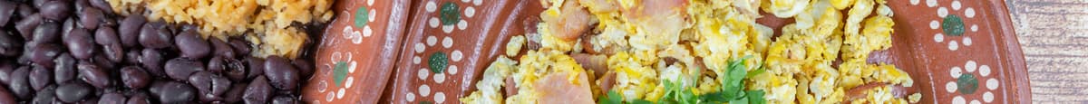 Scrambled Egg Plate - Comes with Rice & Beans and Fried Banana and Cheese