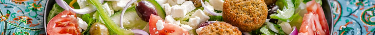 4 Falafel Over Greek Salad