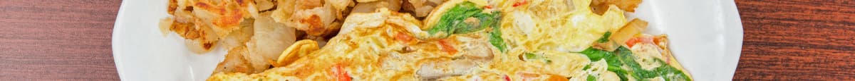 Vegetarian Omelette with Mushrooms and Tomato Breakfast