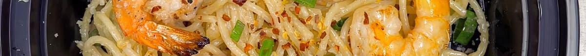 Garlic Noodles with Grilled Shrimp