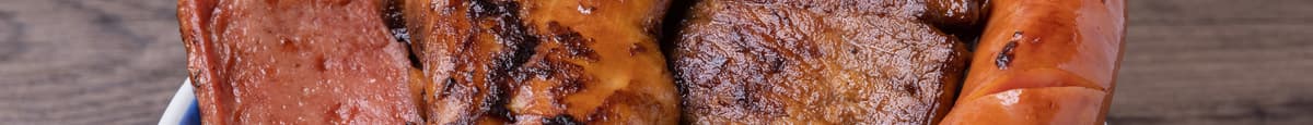 A01 - Pork Chop, Chicken Cutlet, Sausage, & Sunny Side Up Egg/行運冰室公司飯 