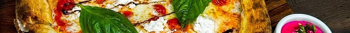 Capresse: Mozzarella, Cherry Tomatoes, Goat Cheese & Basil