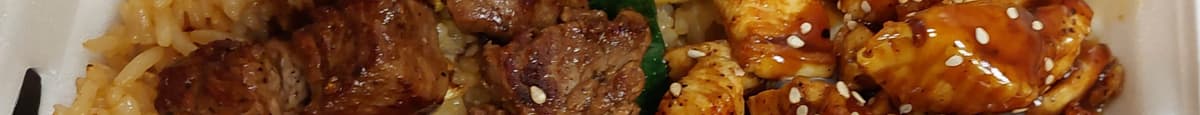 Hibachi teriyaki,  chicken   steak 
