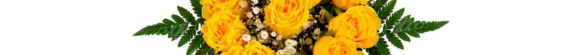 Mom's Dozen Rose Bouquet - Yellow