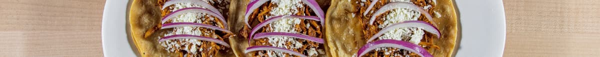 3 Specialty Tacos De Mole Con Pollo