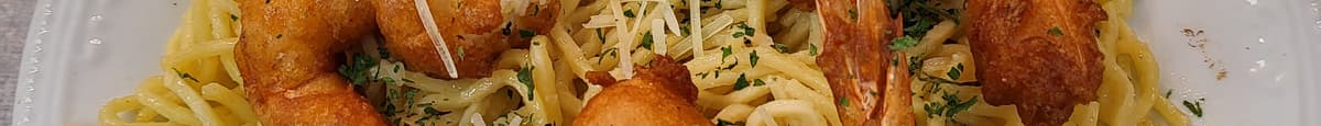 Garlic Noodle with Shrimp n Fries