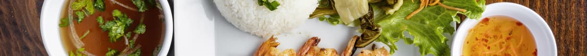 R06. Grilled Shrimp Over Rice