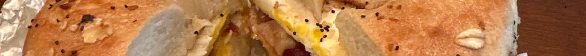 Egg, Bacon, Avocado and Cheese Breakfast Bagel