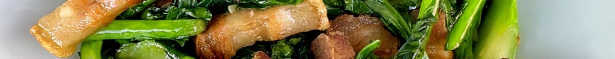 Crispy Pork Belly with Chinese broccoli