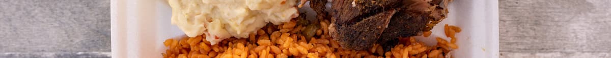 1. Arroz con Gandules, Pernil y Ensalada / 1. Rice with Pigeon Peas, Roasted Pork & Salad