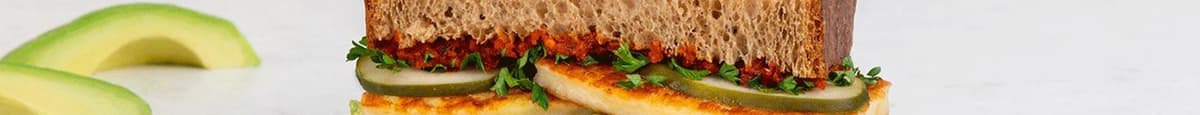 Mediterranean Grilled Halloumi Sandwich