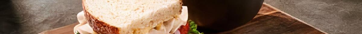 Turkey & Cheddar Sandwich & Cream of Chicken & Wild Rice Soup