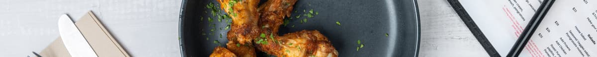 Sticky Chicken Wings, Garlic & Coriander Sauce