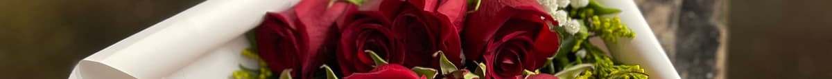25 Beautiful Deep Red Roses stacked in Elegance wrappedn in special paper
