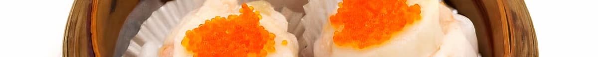 Steamed Scallop & Fish Roe Dumplings / 带子燒賣