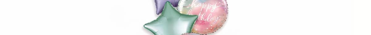 Happy Birthday Balloon Bouquet - 6ct Pastel Color