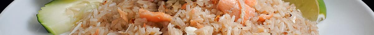 Garlic Salmon Fried Rice