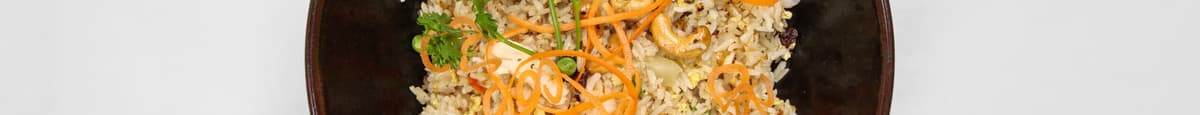 Thai Cashew Pineapple Fried Rice with Shrimp and Chicken