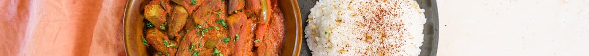 Tajin Bameya (Okra) and Rice