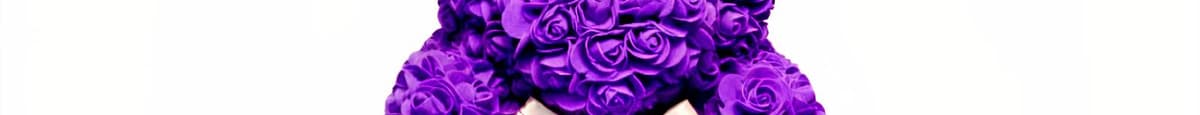 PURPLE- ROSE BEAR WITH GIFT BOX