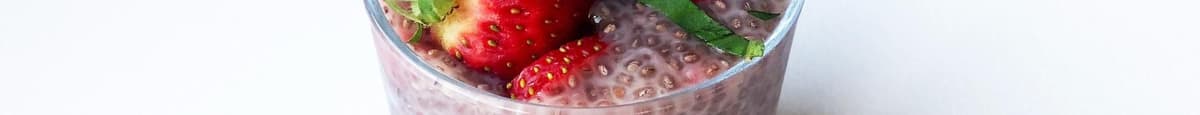Strawberry Lemon Basil Chia Pudding