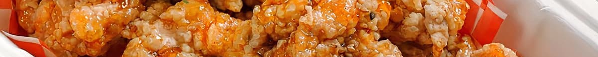4. Poulet frit avec sauce soja à l'ail (sans-os) / 4. Fried Chicken with Garlic Soy Sauce (Boneless)