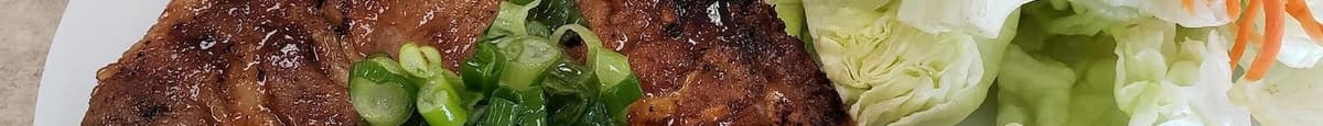 82. Cơm Bì Sườn Chả / Grilled Porkchop, Shredded Pork & Egg Cake Over Rice