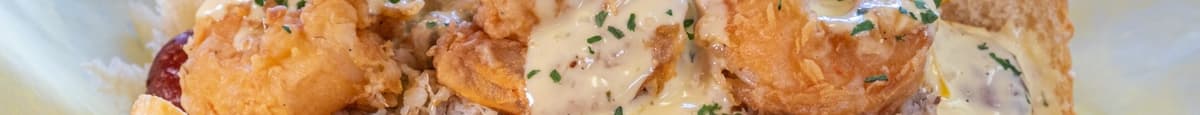 REAL Crab & Fried Shrimp Garlic Butter Sauce Dog w/Fries