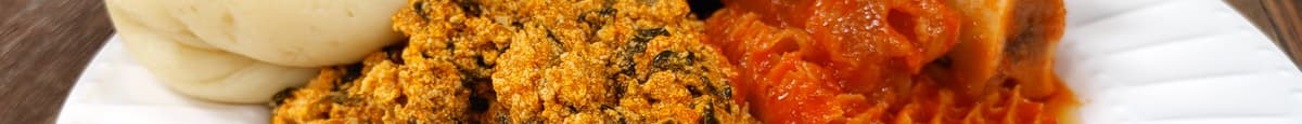  Egusi Mix Meat with Pounded Yam  