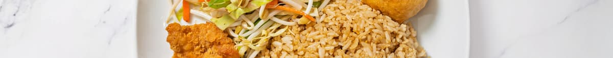 B. Fried Rice, Beef Chop Suey, Sweet & Sour Chicken Balls, Deep Fried Garlic Shrimps