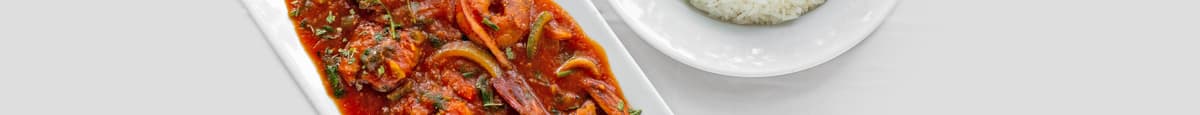Camarones a la Criolla / Tiger Shrimp in Creole Sauce