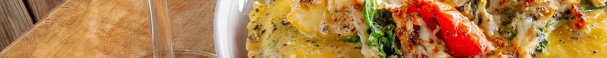 Deep Dish Ravioli Veggie “Lasagna”