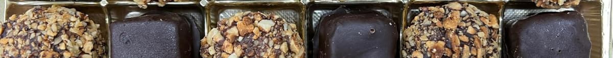 24 Pc Dark Chocolate covered Marzipan and Hazelnut Rochers 