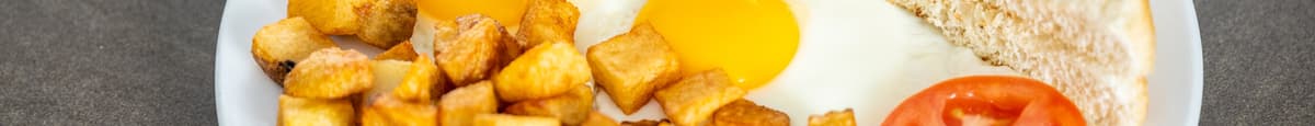2 œufs, rôties, patates et café / 2 Eggs, Toast, Potatoes and Coffee