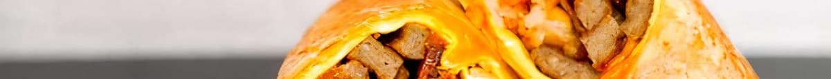 Bacon, Sausage, Egg, & Cheddar Breakfast Burrito