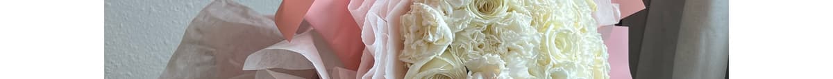 25 White Rose and carnations Bouquet
