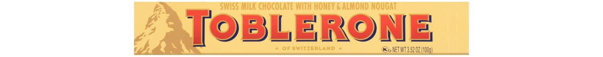 Toblerone Swiss Milk Chocolate with Honey & Almond Nougat 3.52 Oz