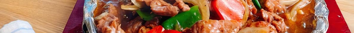 Seasoning Beef with Black Pepper / 铁板黑椒牛