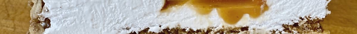 Slice of Salted Caramel Pumpkin Pie Softserve Pie (Vegan)
