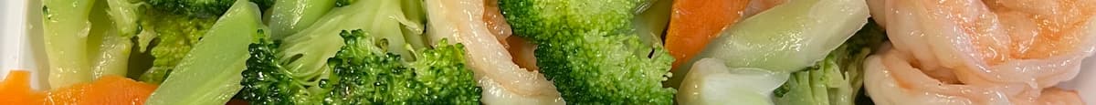 H6. Steamed Broccoli with Shrimp水煮杂菜虾